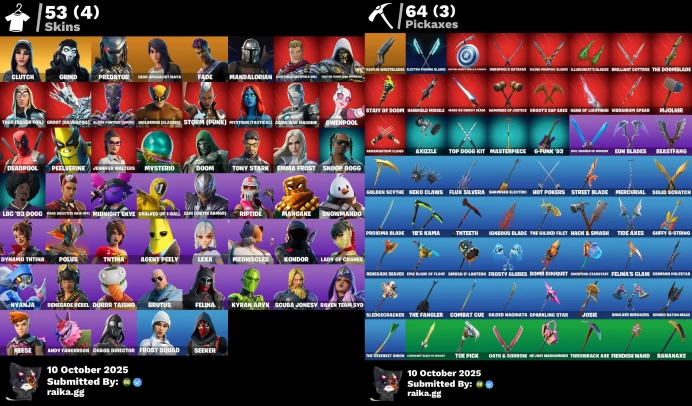 [PC/PSN] 53 skins | Tony Stark | Deadpool | Mandalorian | Laugh It Up | Clutch | Grind | Predator