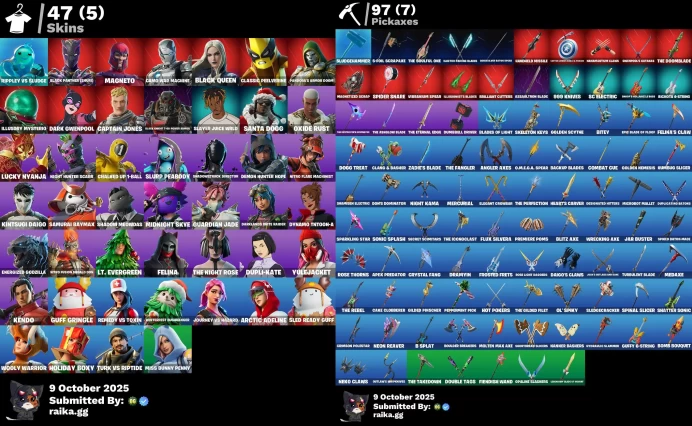 [PC/PSN/XBOX] 47 skins | Rippley vs Sludge | Black Panther (Shuri) | Magneto | Camo War Machine | Black Queen