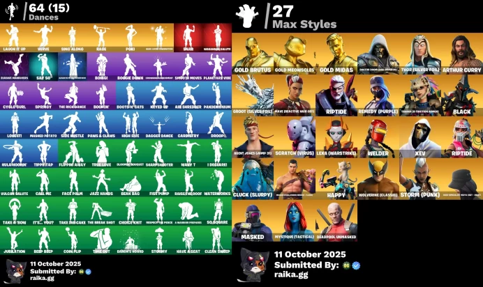 [PC/XBOX] 55 skins | Lara Croft | Tony Stark | Mandalorian | Laugh It Up | Gold Brutus | Gold Meowscles