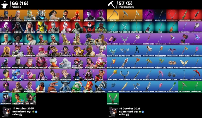 [PC] 66 skins | Spider-Man (Miles Morales) | Star Wand | Kylo Ren | J Balvin | The Kid LAROI