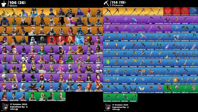[PC/PSN] 106 skins | OG STW | Raven | Omega | Mandalorian | Catalyst | Rust Bucket | Plunja | Brite Bomber