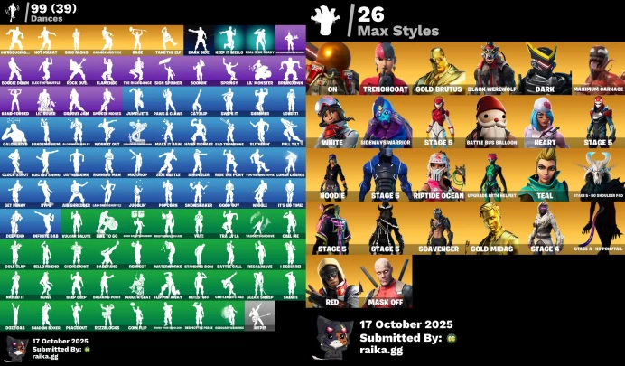 [PC/PSN] 106 skins | OG STW | Raven | Omega | Mandalorian | Catalyst | Rust Bucket | Plunja | Brite Bomber