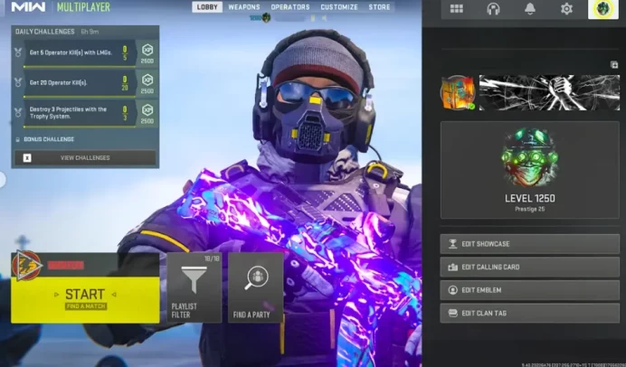 Modern Warfare 2 63 Meta Guns Maxed + 13 Bundles Level 1250 Max 28 Operators ( MW2/MW3 Not PURCHASED ) FULL ACCESS Pc/Xbox/PlayStation