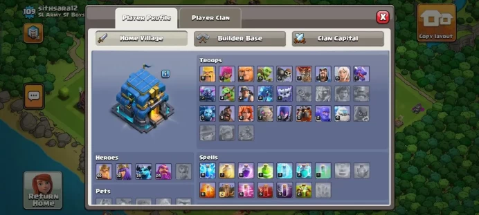 Clash of Clans (Android/ios) SC ID- [Big Sale] TH 12 - Level 109- Heroes(40/32/29/24/) - Build 8- Cheapest price
