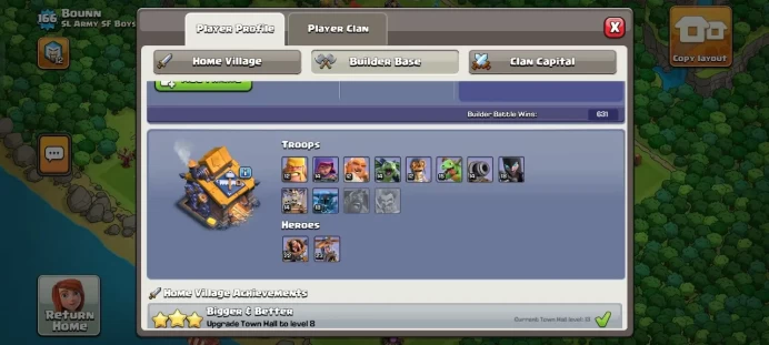Clash of Clans (Android/ios) SC ID- [Big Sale] TH 13 - Level 166- Heroes(60/60/40/33/13) - Build 10- Cheapest price
