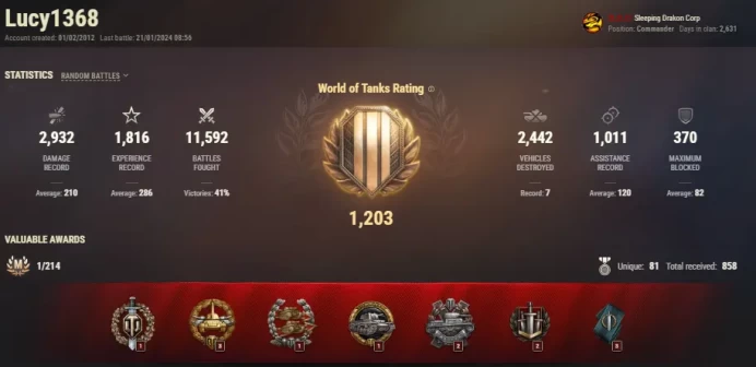 [NA] 2 TIER X | 90 PREMIUM TANK | CHANGEABLE PASSWORD | TOTAL TANKS 158 | 11,982 (40%) WINS | 3,479,306 SILVER | ULTIMATE