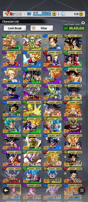 D752-IOS+Android-4 UL(SS Goku+Goku Uis+Super Vegito)+45 Legends+Vip Equipment+God Goku Full Red Star+Goku Uis Full Red Star+Broly+Goku Black