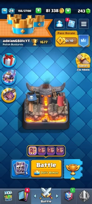 Clash Royale | KTL Level 9 | 1678 Cups | 24 Level | Instant Delivery | Lifetime Warranty | 100% Secure | 24/7 Support