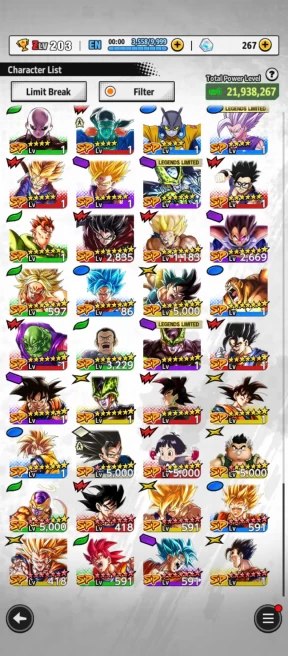 D743-IOS+Android-6 UL(Beast Gohan Full Red Star+SS Goku+Cell)+Have Equipment+Perfect Cell+Piccolo+Event Farm CC