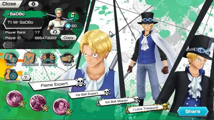Global|5 META EX|Luffy Four Emperor,Kaido Onigashima,Sabo Flame Emperor, Oden Daimyo Etc|Rank 17|Log Bandai|Check SS(OPBR1061)