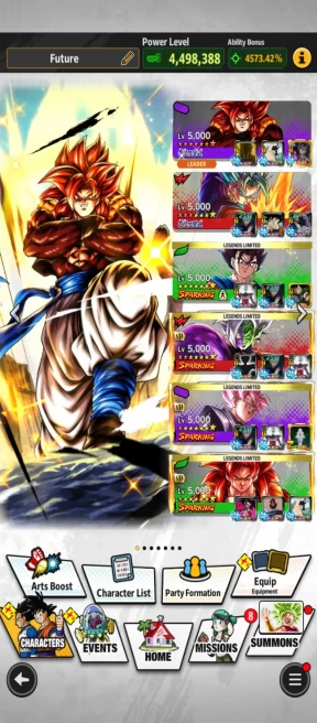 D740-IOS+Android-Team Fusions+5 UL(SS4 Gogeta Full Red star+Vegito+Gogeta)+41 Legends+Vip Equipment+Team Future+Team GT+Good Zenkai+Zamasu Red
