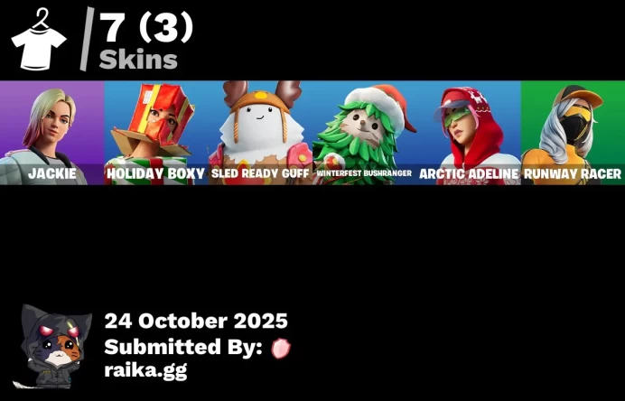 [PC/PSN/XBOX] 7 skins | Trailblazer Tai | Jackie | Holiday Boxy | Sled Ready Guff | Winterfest Bushranger | Arctic Adeline | Runway Racer