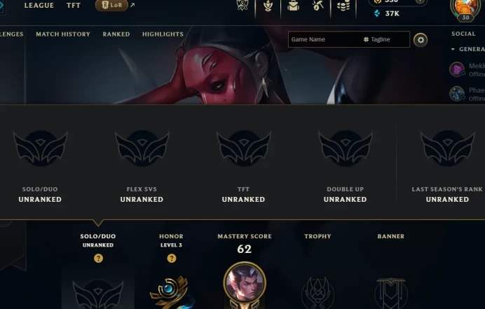   EUNE HAND-LEVELED LVL30 ( Ranked Ready +10 QP  ) | Normal MMR  | Unverified  | 37075 BE  | 350 RP  | Untouched-Loot  | Check Description 