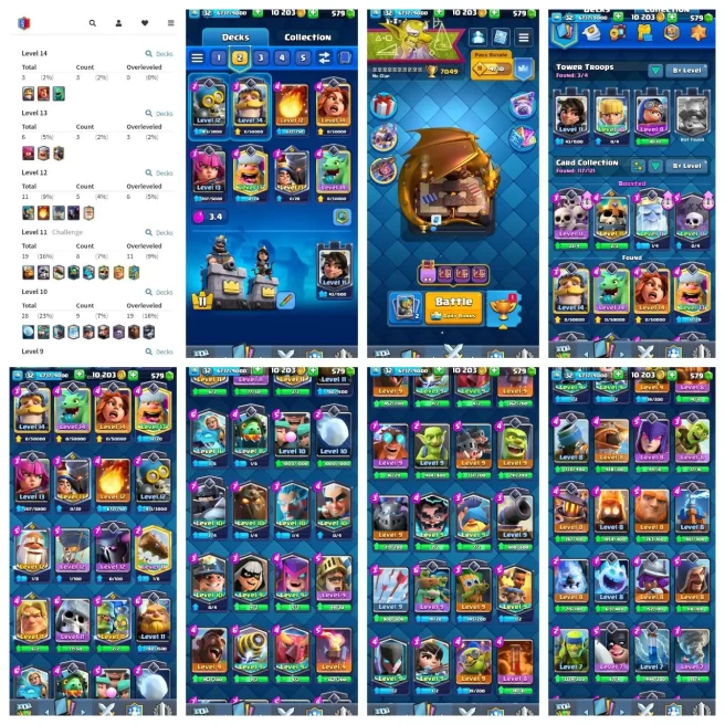 R121【KT 11_LVL 32】40K ELITE WILD CARD▰3 CARD LVL 14▰7K TROPHY▰2 EVOLUTION▰7 YEAR PLAYED▰NC 500▰ARENA 19