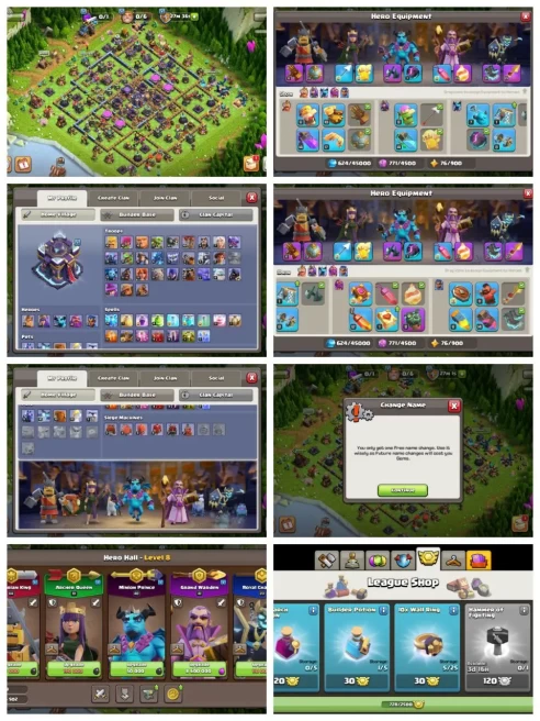 R123【COC+CR】【TH 15 MAX▰HERO:64,81,41,23▰7 EPIC: GG,SB/DC/FB,LP/RS,EB▰NC FREE▰BH 10】【KT 13_LVL 41】1 ELITE▰4 EVO▰9 CARD MAX▰8K TROPHY▰9 YEAR PLAY