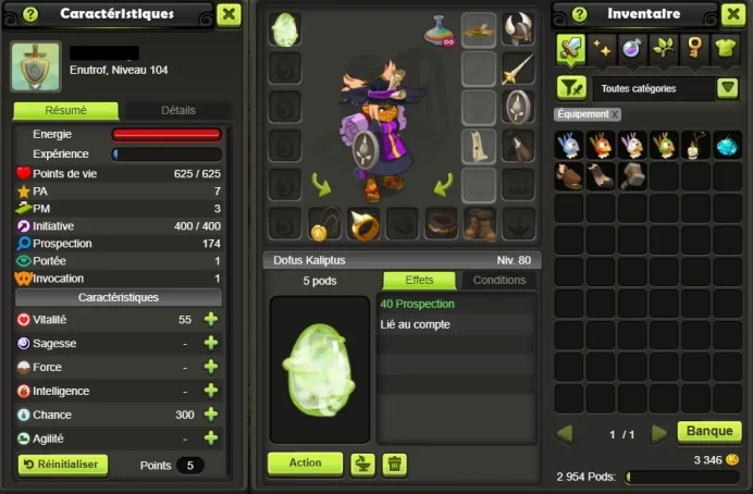 ENU 104 (Dofus Kaliptus) Tiliwan !! Jamais Certifie, 100% Safe.