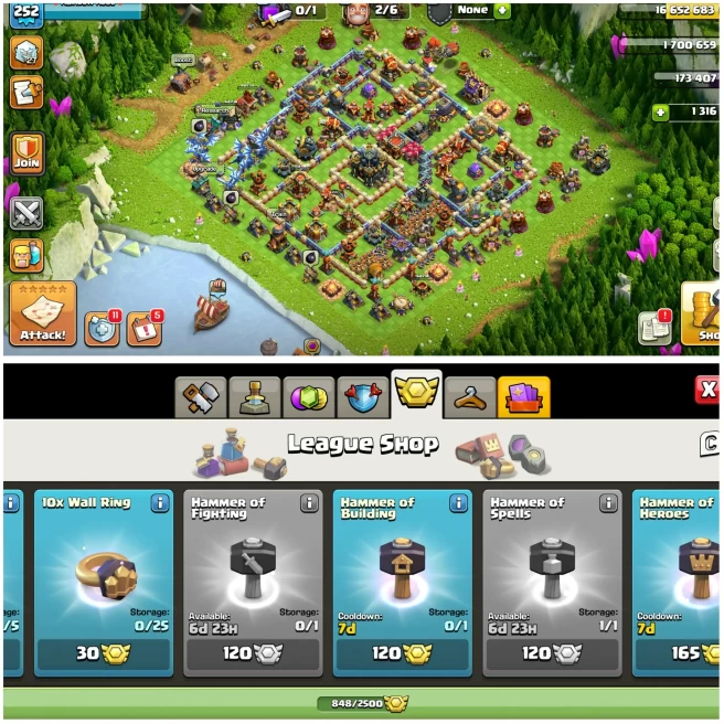 [High Heros]__Th17 Exclusive Account||Heros:100-100-73-75-50||6 Epic Equipment||848 Cwl Medals||12 Skins||14k L.Trophy
