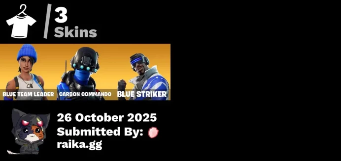 [PC/PSN/XBOX] 3 skins | Blue Team Leader | Carbon Commando | Blue Striker | Blue Shift | Carbon Pack | Outlaw's Knife Rack | Clawz Retro