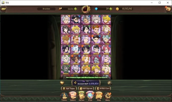 ASIA|4,4M CC|5LR+9UR,Collab TOG+Slime+Konosuba (Lancelot 6/6,Escanor 5/6,Milim Naca 2/6,Thor 2/6, Eli&Meli)|Code Only|(SDS2384)