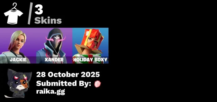 [PC/PSN/XBOX] 3 skins | Jackie | Xander | Holiday Boxy | Lunar Hyperjet | Spectra Protector | Twin Crossfire | Legend's Modkit