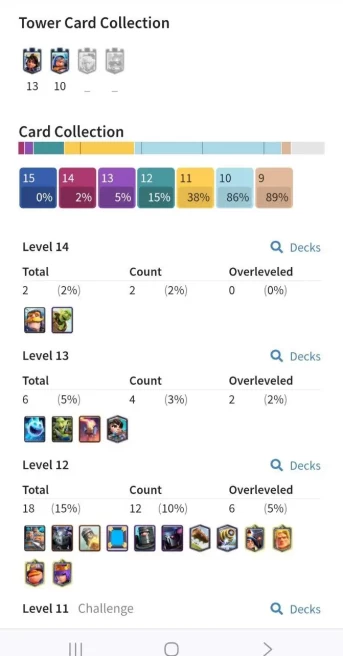 Clash royal (Android/iOS) KT 13 - lvl 39 - Cards107 /120 - Max Card 2 _lvl 13 card 4 /Emote 41 / skin tower 1 /Fast delivery/Cheap sale