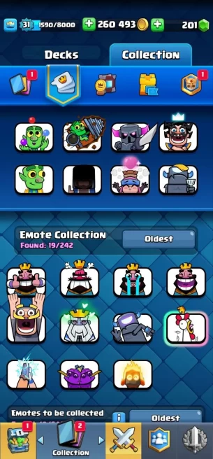 Clash royal (Android/iOS) KT 11 - lvl 31 - Cards103 /120 - Max Card 1 _lvl 12 card 5 /Emote 19 / skin tower 2 /Fast delivery/Cheap sale