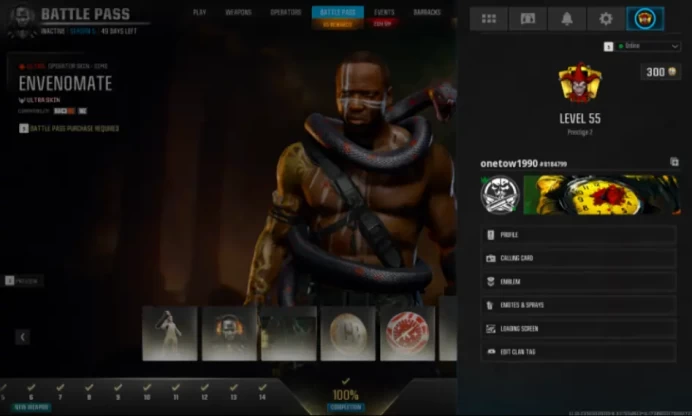 [Warzone 4.0 / WZ4] LEVEL 55 PRESTIGE 3 Ready 15 GUNS MAX Ranked Ready Weaver Operator Battle pass COMPLETED Linkable to Bnet/Steam/PS
