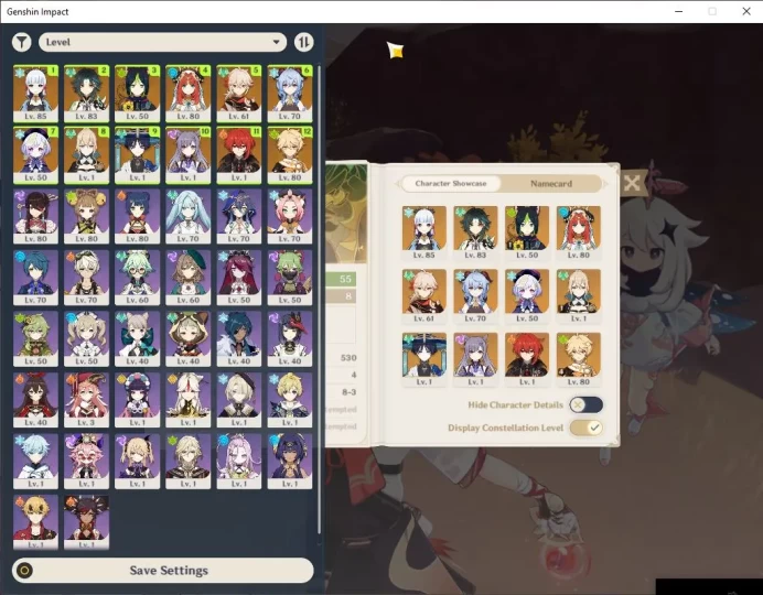 ASIA|AR 55| 6 Limited+1 [5 Star's Weapon]|[Nilou,Kazuha,Xiao,Ayato,Ganyu,Wanderer][Jean Etc]|MC Male|Take Email|Check SS(GI3063)