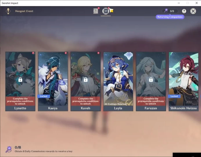 ASIA|AR 55| 6 Limited+1 [5 Star's Weapon]|[Nilou,Kazuha,Xiao,Ayato,Ganyu,Wanderer][Jean Etc]|MC Male|Take Email|Check SS(GI3063)