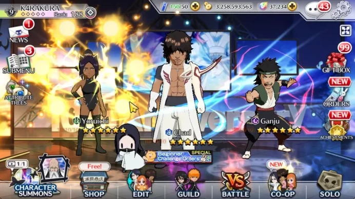 GBL BP 1M|37K Orb|7 MT[TYBW25(Ganju,Yoruichi,Chad),TYBW24(Shinji,Masaki),Etc]|7 char 5/5|9K AccTicket|Check SS(BBS1913)
