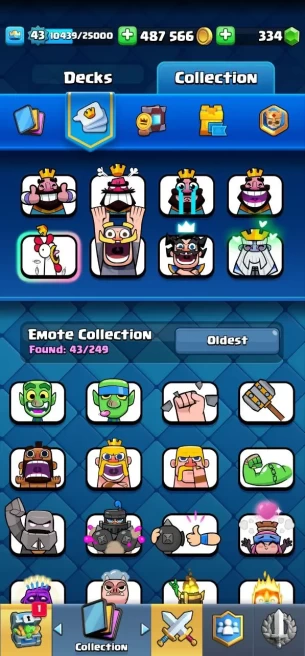 Clash royal (Android/iOS) KT 13 - lvl 43 - Cards113 /121/ Max Card 16 /lvl 13/2 evo card3/Emote 43/ skin tower 6 /Fast delivery/Cheap sale