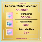 【NA】/ 55000+Primogems / 133+Acquaint Fate / 64+Intertwined Fate / Primogems Reroll Account