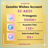 【EU】/ 59000+Primogems / 132+Acquaint Fate / 64+Intertwined Fate / Primogems Reroll Account