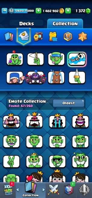 Clash royal (Android/iOS) KT 14 - lvl 52 - Cards121 /121 - Max Card 27 _lvl 13 card 13/evo card8/Emote 67/ skin tower 8 /Fast delivery/Cheap sa