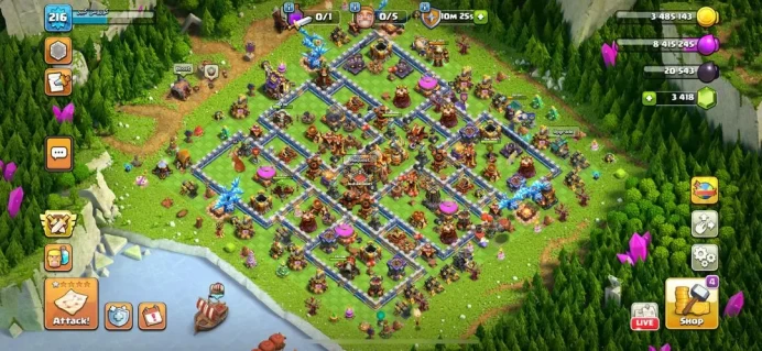 TH 16 , SEMI MAX , 3K GEMS , LIFETIME WARRANTY, FULL MEDALS, FULL MAGIC, CH NAME 1000, (73)