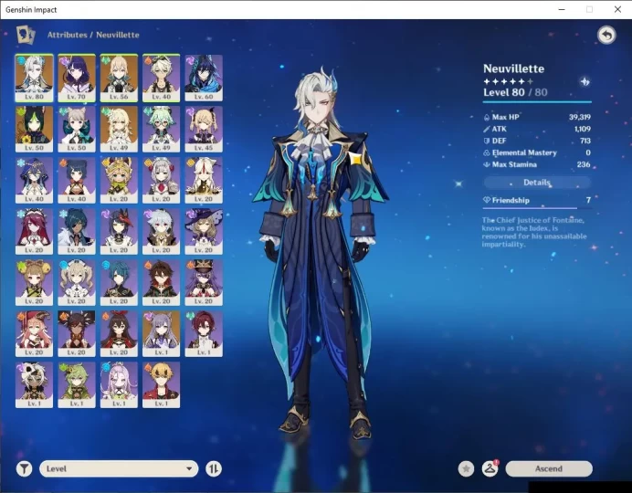 ASIA|AR45|2 Limited+2 [5 Star's Weapon]|[Neuvillette C1,Raiden] [Tighnari,Bennett ETC]|MC Female|Take Email|Check SS(GI3137)