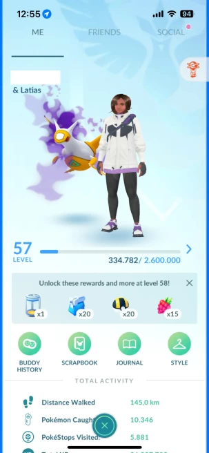 Level 57, 37 Shiny, 98 Legend, 9 IV 100, 5 Shiny Legend, 12 Shadow Legend