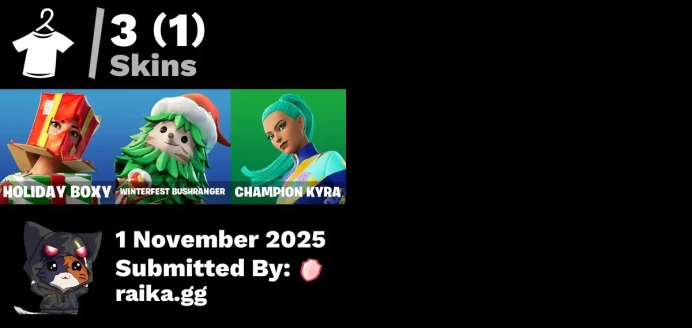[PC/PSN/XBOX] 3 skins | Holiday Boxy | Winterfest Bushranger | Champion Kyra | Piñata Brian | Legend's Modkit | Society Shield | TMNT Pizza