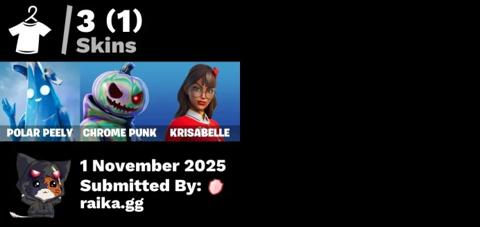 [PC/PSN/XBOX] 3 skins | Polar Peely | Chrome Punk | Krisabelle | Lectro Guard Pack | Lunar Hyperjet | Spectra Protector | Ffrosty