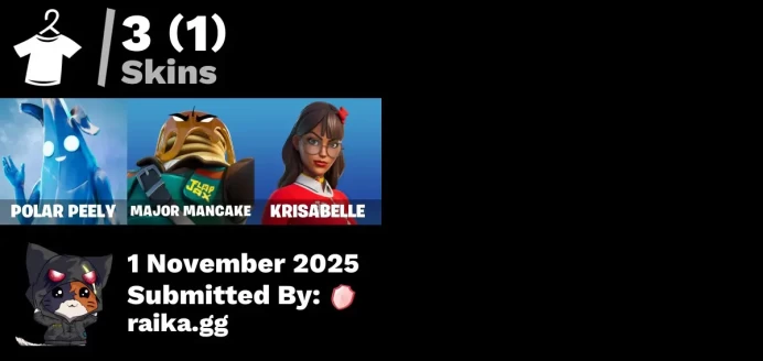 [PC/PSN/XBOX] 3 skins | Polar Peely | Major Mancake | Krisabelle | Twin Crossfire | Ancestral Bloom | Adira's Battle Flag | Waffler