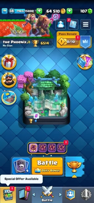 Clash royal (Android/iOS) KT 13 - lvl 38 - Cards107 /121 - Max Card 14 _lvl 12 card 5/Emote 54 / skin tower 5 /Fast delivery/Cheap sale