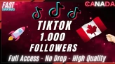 1.000 TikTok Followers Account / Canada / High-Quality