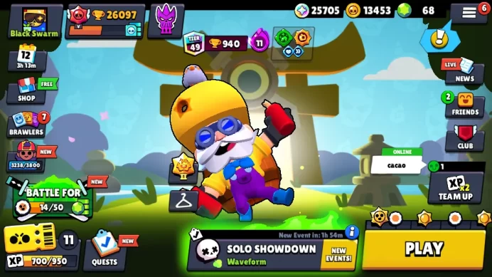 ◄ 74 BRAWLERS ► 26000 TROPHIES ◆ 118 SKINS ◆ MAX RANK [9] ◆ 13 HYPERCHARGE ◆ 8 MAX POWER ◆ 7 LEGENDARY ◆ BR360