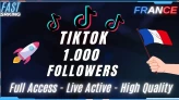 1.000 TikTok Followers Account / France / High-Quality
