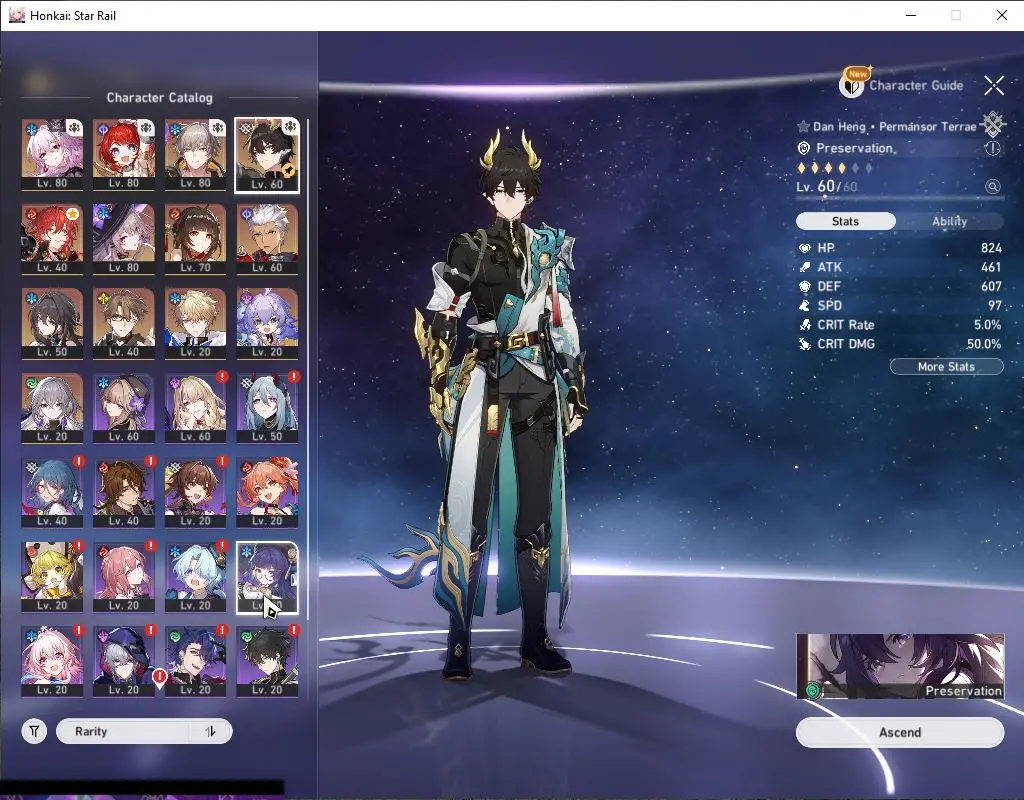 ASIA |TL 61|7 Limited |Evernight,B3,The Herta,Lingsha,Ruan Mei,Archer,Dan Heng PT|MC Male|Amphoreus|Take Mail|Check SS(HSR4021)