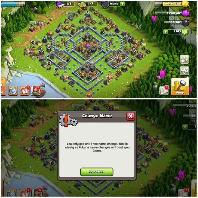 [9 Epic Equipment]||Th17 Best Account||7 Troops Fire||Heros:45-82-51-55-27 ||6th Builders||Free Nc||Blue Wall||1650 Gems