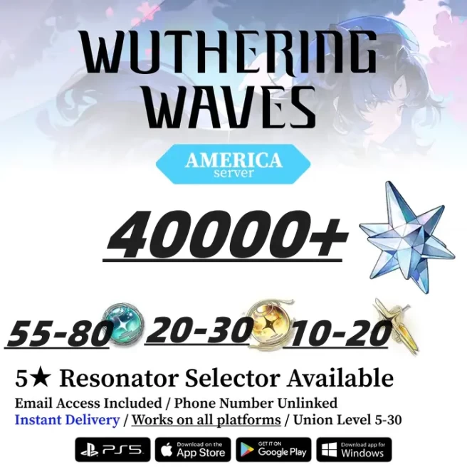 America///Astrite 40000++/Radiant Tide20-30/Lustrous Tide55-80/Voucher of Reciprocal Tides10-20/Microsoft Mailbox, safe and stable]