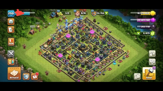 (100% 17 full max) (6k gem) (5k star war) 400 medal (5 hero max) (tropas max)