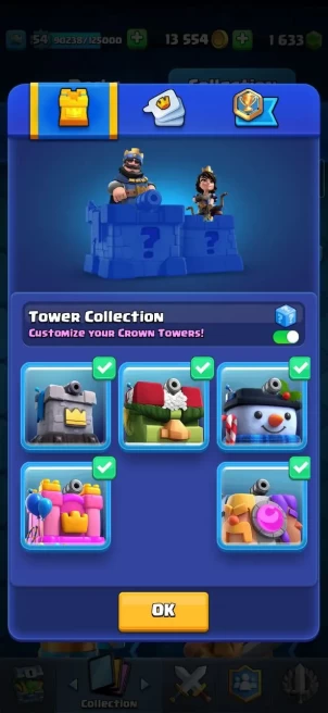 Clash royal (Android/iOS) KT 15 - lvl54 - Cards120 /121/eliteCard 6/ Max Card 36/evo card8/Emote 63 / skin tower 5 /Fast delivery/Cheap sale