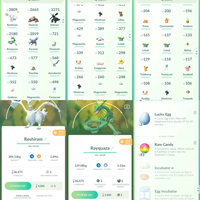 lvl20,have Legendary,Reshiram Hearan ZEKROM Rayquaza Kyurem,many nice pokemons N8983